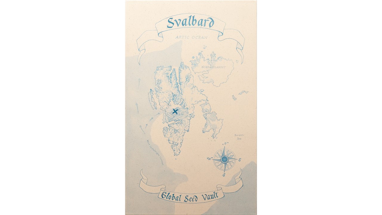 L. Madriz. Svalbard. 2018. Acrylic on canvas. 90 x 55 cm.