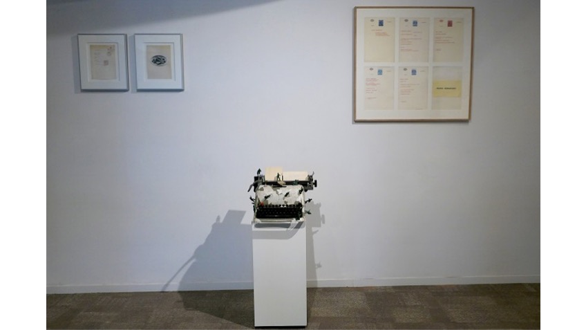 Installation view of the exhibition "TEXT [NO TEXT]" at the LZ46 program at Freijo Gallery, 2019.