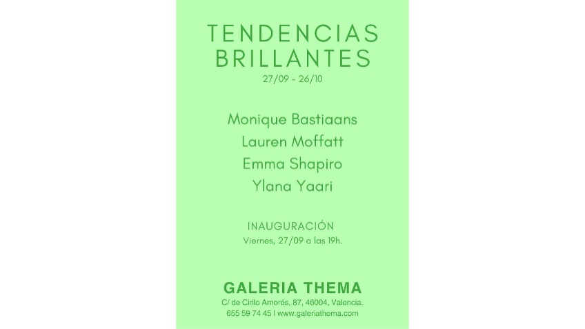 Monique Bastiaans en la exposición colectiva "Tendencias Brillantes" en Galería Thema.